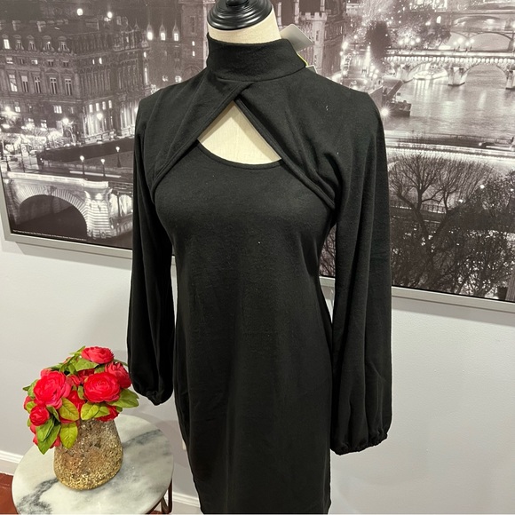 Good Luck Gem Black Twofer Shrug Dress - Size Medium- New With Tag- Reemoly - Picture 6 of 15